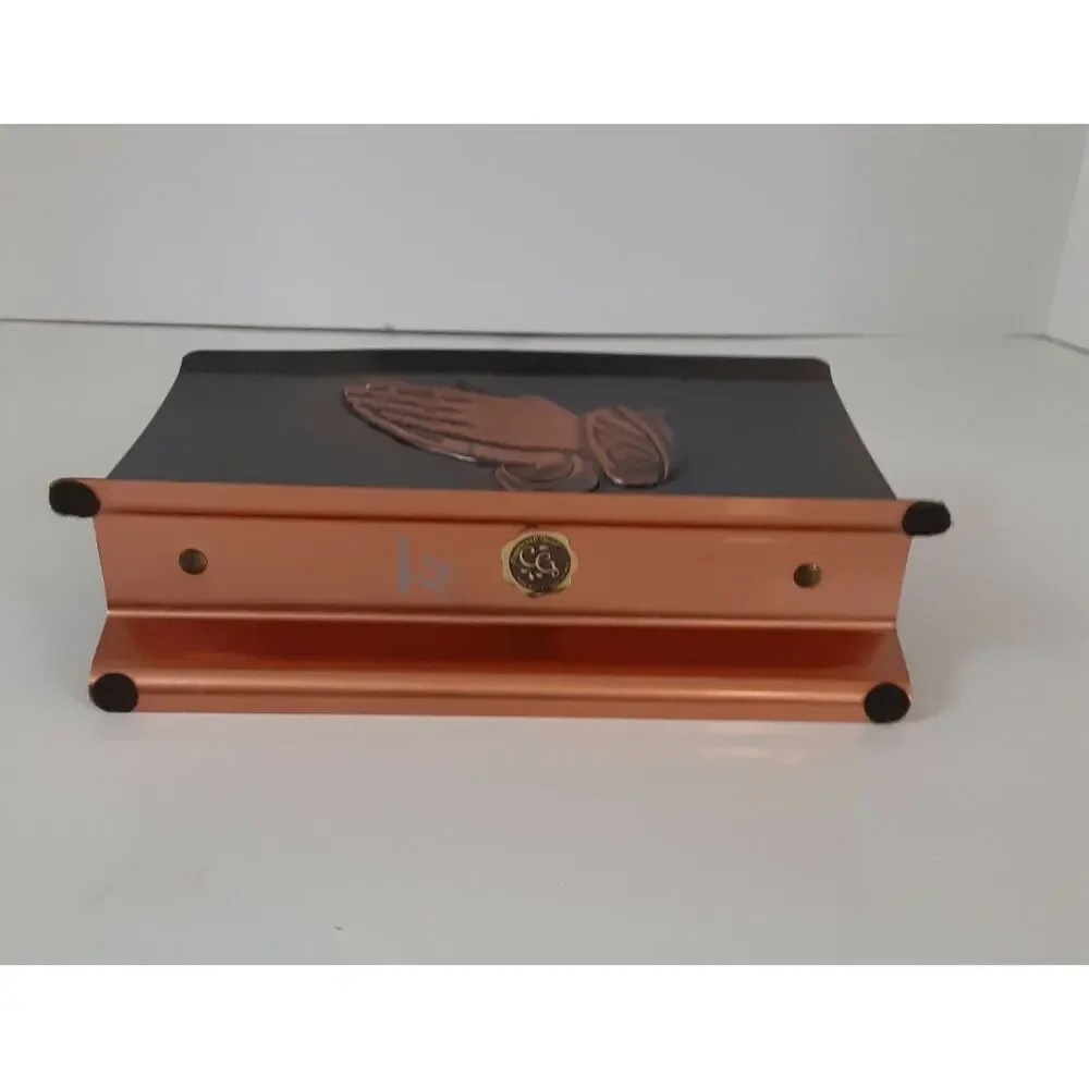 Vintage Copper Guild Copper Plate Praying Hands Napkin/Envelope Holder Grace